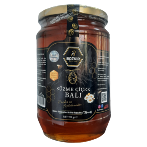 Bozkır Tarımsal Süzme Çiçek Balı 970gr (1000 Prolin ve üzeri)