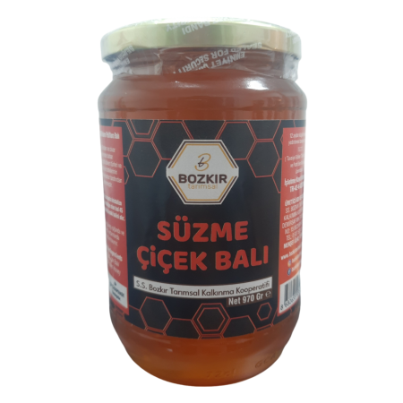 Bozkır Tarımsal Süzme Çiçek Balı 970gr Kahvaltı serisi